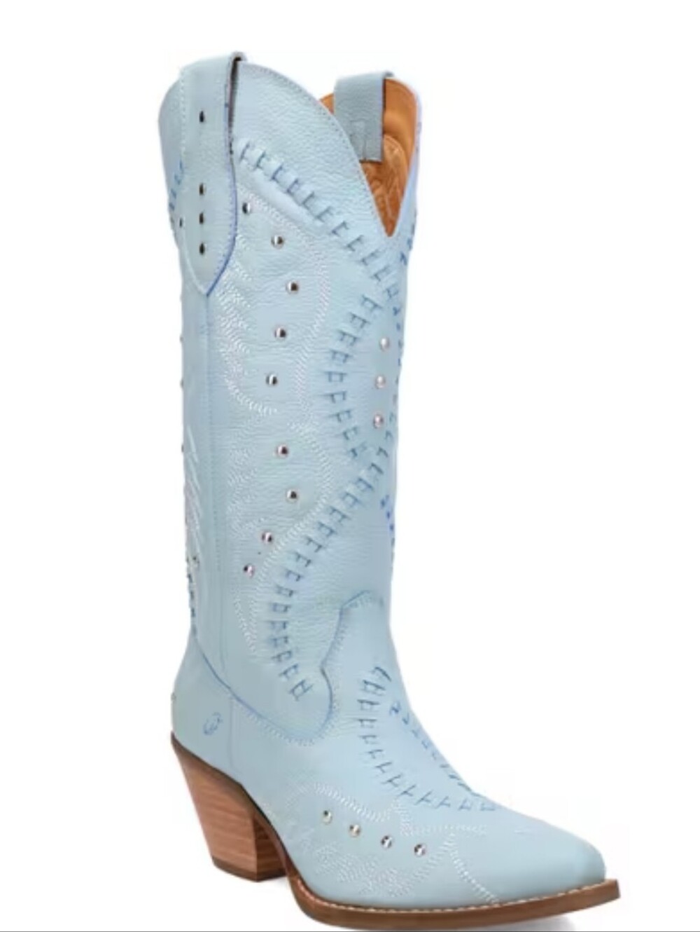 dingo Blue Studded Western Knee-High Boots Nwt